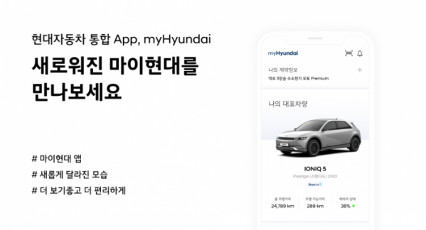 ▲현대차, 통합 고객 서비스 앱 ‘마이현대 2.0' 출시  (사진제공=현대차)