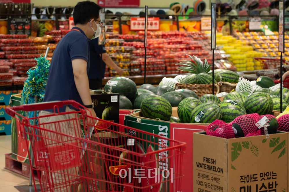 ▲7월 2일 서울 시내의 한 대형마트에서 시민이 장을 보고 있다. 조현호 기자 hyunho@ (이투데이DB)