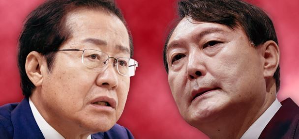 ▲(왼쪽)홍준표 의원과 윤석열 전 검찰총장 (뉴시스)