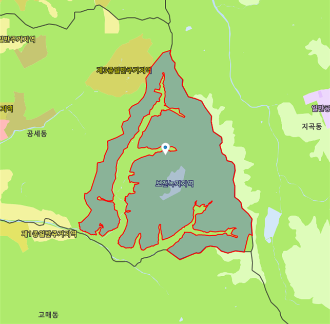 ▲카카오VX가 인수한 가승개발이 골프장 건설을 추진하고 있는 용인시 기흥구 공세동 산1-1 일대 (사진제공=이성만 의원실)