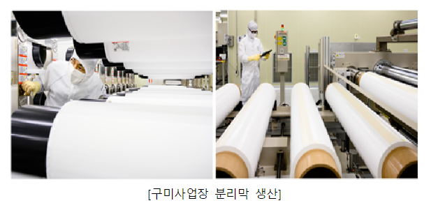 ▲구미사업장 분리막 생산 (사진제공=삼성SDI)