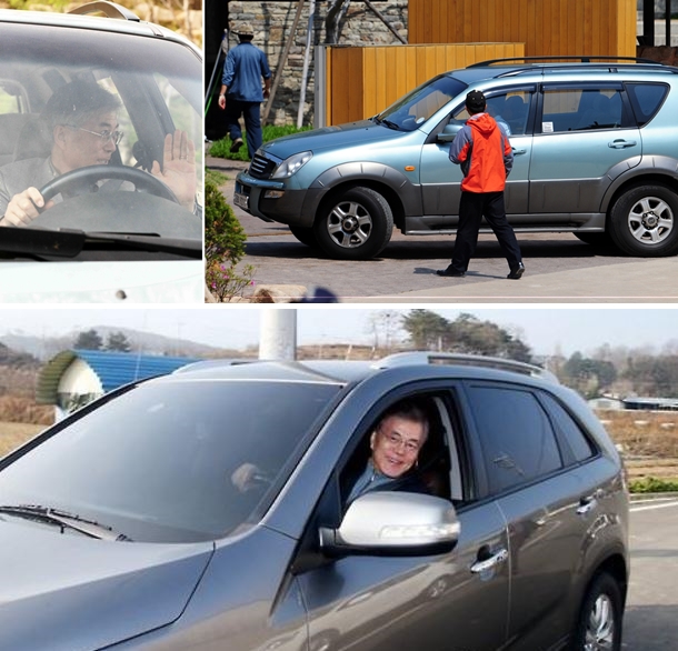 ▲문 대통령은 SUV 마니아로 알려져 있다. 1세대 쌍용차 렉스턴에 이어 2세대 기아 쏘렌토를 탔다.  (뉴시스 / 연합뉴스)