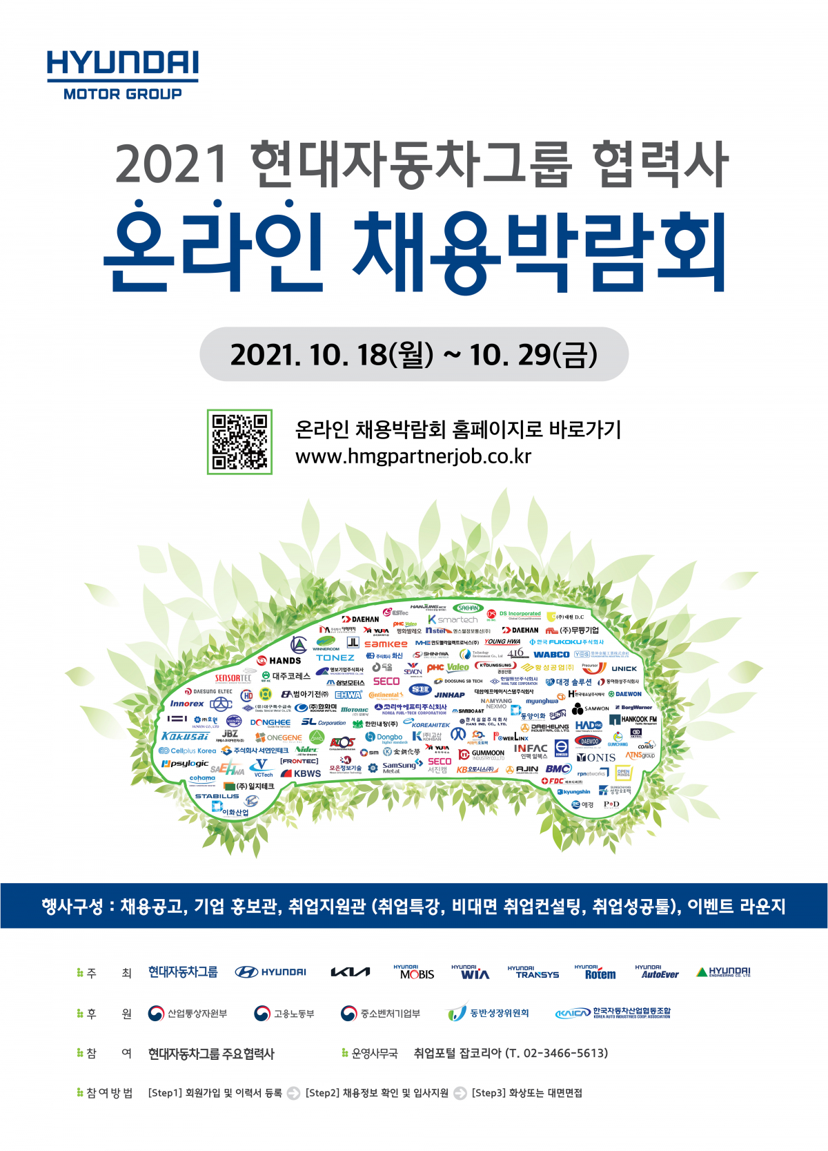▲현대차그룹은 코로나19 확산으로 위축된 자동차산업 고용에 새 바람을 불어넣고 협력사들과 새로운 동반성장 모델을 구축하기 위한 '2021 현대자동차그룹 협력사 온라인 채용박람회'를 개최한다고 (사진제공=현대차그룹)