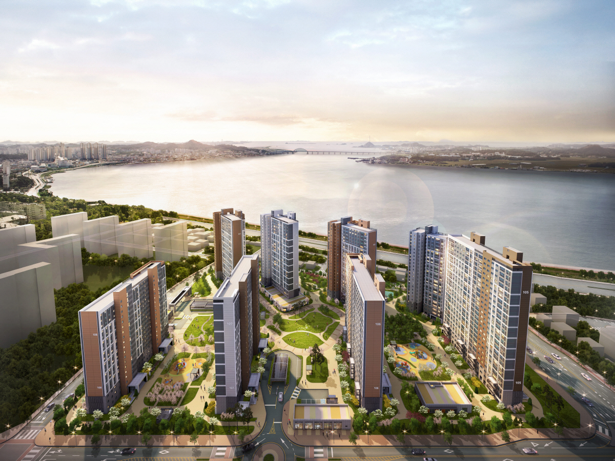 ▲‘군산신역세권 우미린 센텀오션’ 아파트 조감도. (자료제공=우미건설)