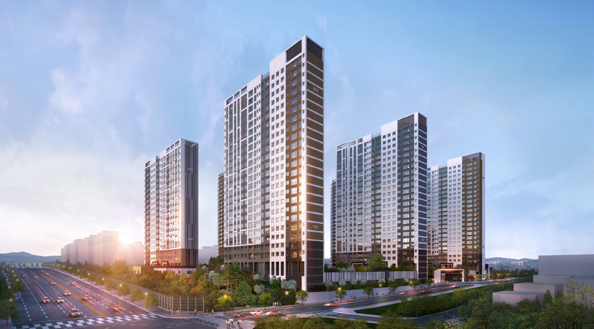 ▲‘오산 세교2지구 중흥S-클래스’ 아파트(A9블록) 투시도 (자료제공=중흥건설)