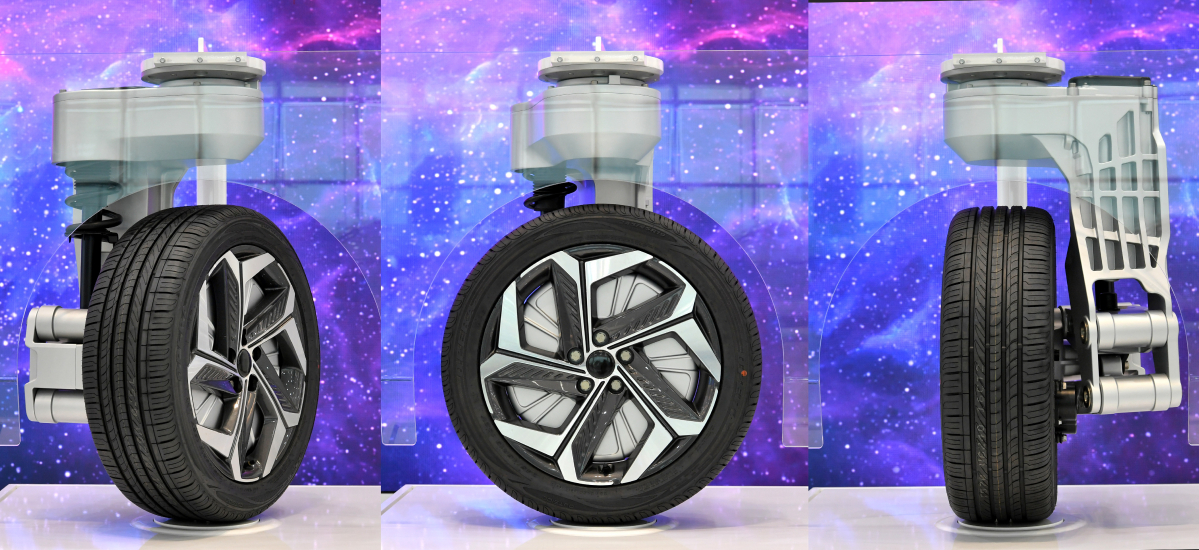 ▲현대모비스가 자동차의 조향ㆍ제동ㆍ현가ㆍ구동 시스템을 바퀴 하나에 접목해 미래 도심형 모빌리티의 핵심 기술로 손 꼽히는 e-코너 모듈 개발에 성공했다.  (사진제공=현대모비스)