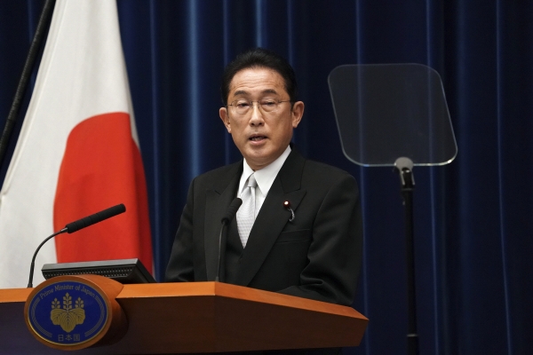 ▲기시다 후미오 일본 총리가 4일 기자회견을 하고 있다. 도쿄/AP연합뉴스

