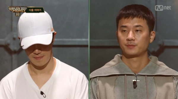 ▲산이·베이식 '쇼미10' 탈락 여부 기다리는 모습(사진=Mnet 방송화면 캡처)