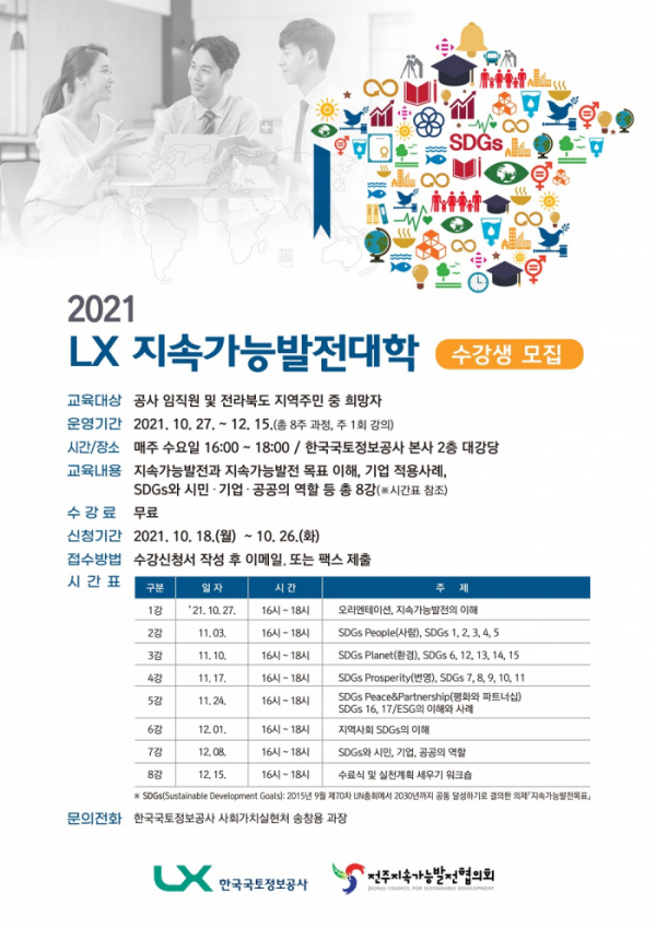 ▲'2021 LX 지속가능발전대학' 포스터 (사진제공=한국국토정보공사(LX))