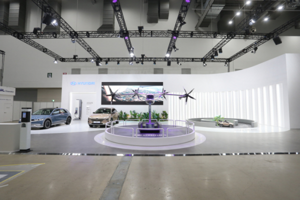 ▲대구 국제 미래자동차 엑스포 현대자동차관에 전시된 UAM 1:3 축소형 모델.  (사진제공=현대차)