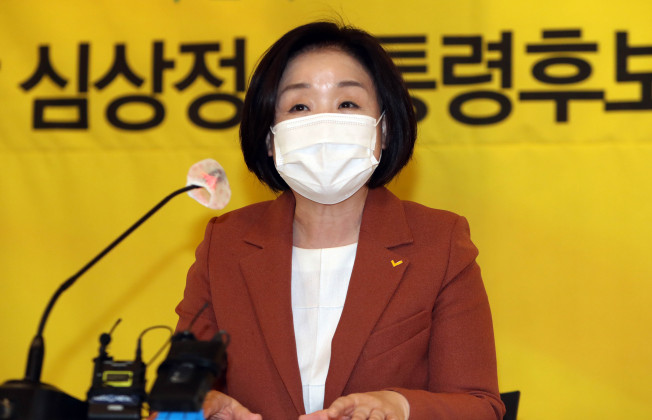 ▲정의당 심상정 대선 후보가 4일 대구 YMCA 100주년 기념관에서 기자회견을 하고 있다. (연합뉴스)