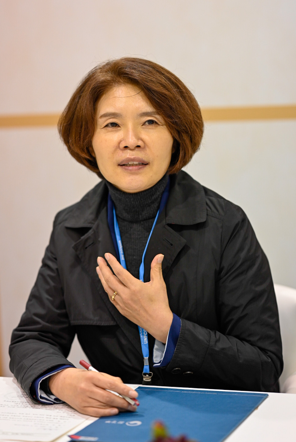 ▲제26차 유엔기후변화협약 당사국총회(COP26)에 참석 중인 한정애 환경부 장관. (사진제공=환경부)