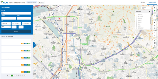 ▲고분양가 심사시스템 초기화면 (자료제공=HUG)