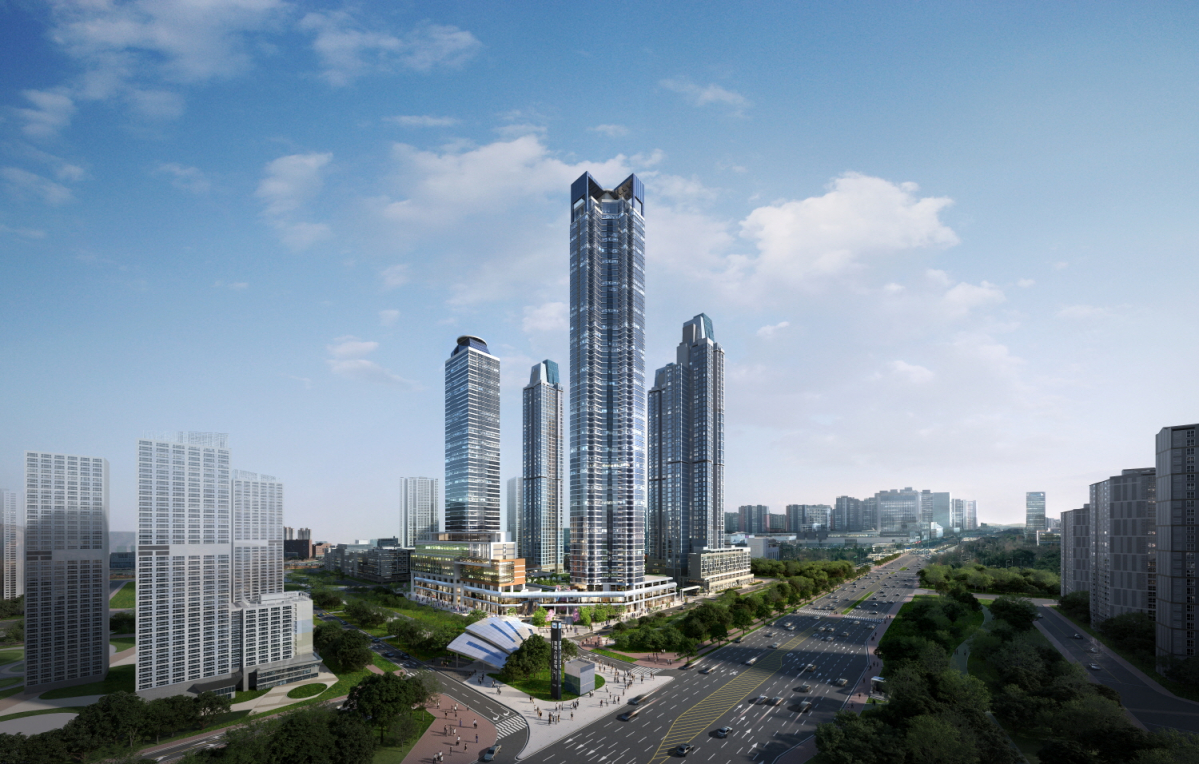 ▲'송도 아메리칸타운 더샵' 투시도 (자료제공=포스코건설)