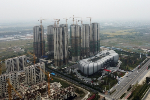 ▲중국 장쑤성 쑤저우시에 건설 공사가 진행 중이다. 쑤저우/로이터연합뉴스
