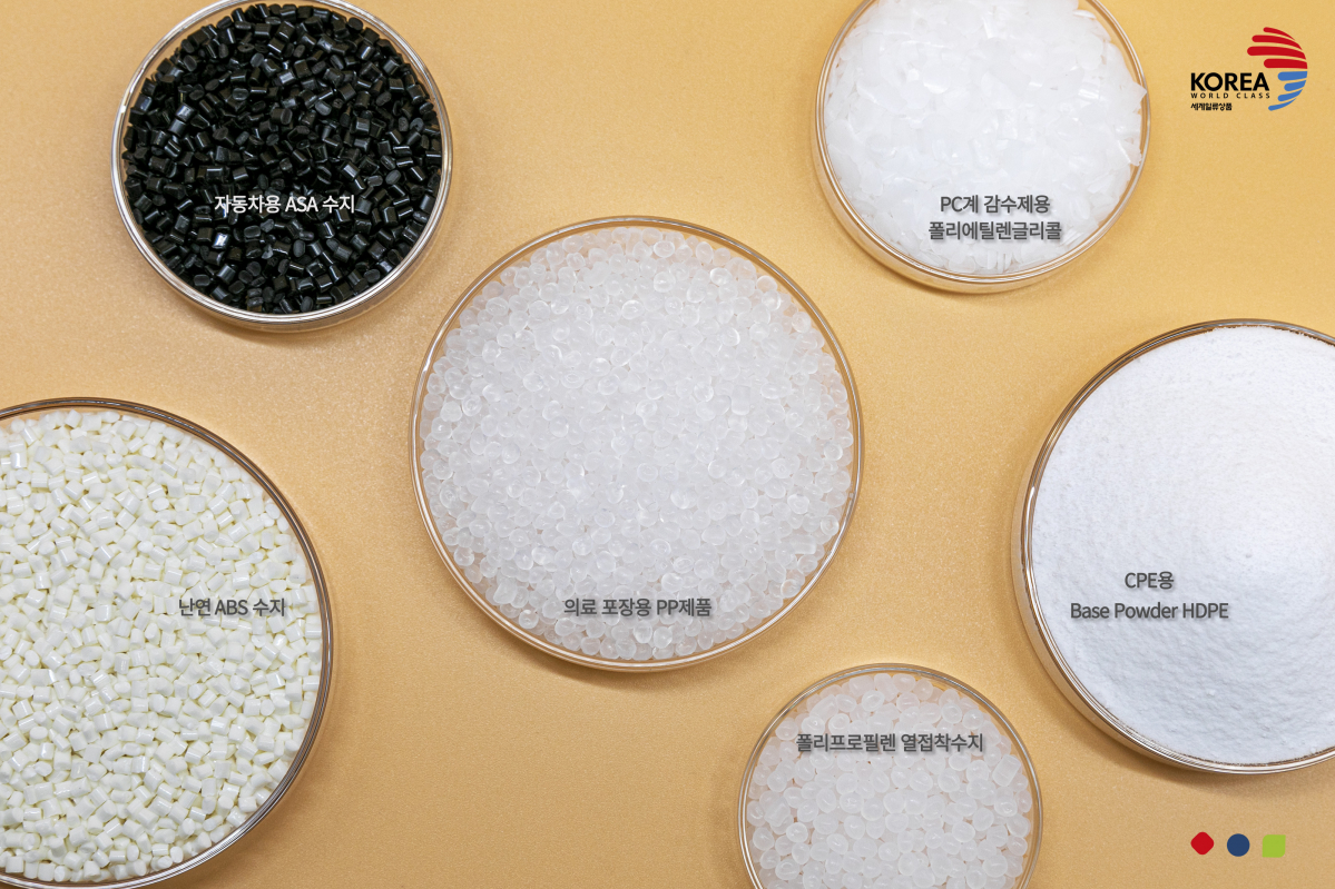 ▲2021년도 세계일류상품으로 선정된 롯데케미칼 제품. (사진제공=롯데케미칼)