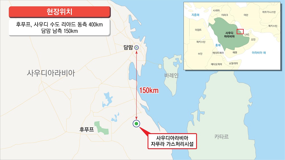 ▲사우디 자푸라 가스처리시설 위치도 (자료제공=현대엔지니어링)