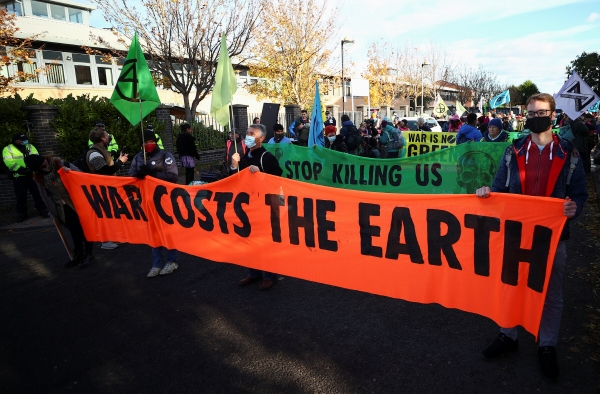 ▲스코틀랜드 글래스고에서 환경운동가들이 4일(현지시간) 시위를 하고 있다. 글래스고/로이터연합뉴스
