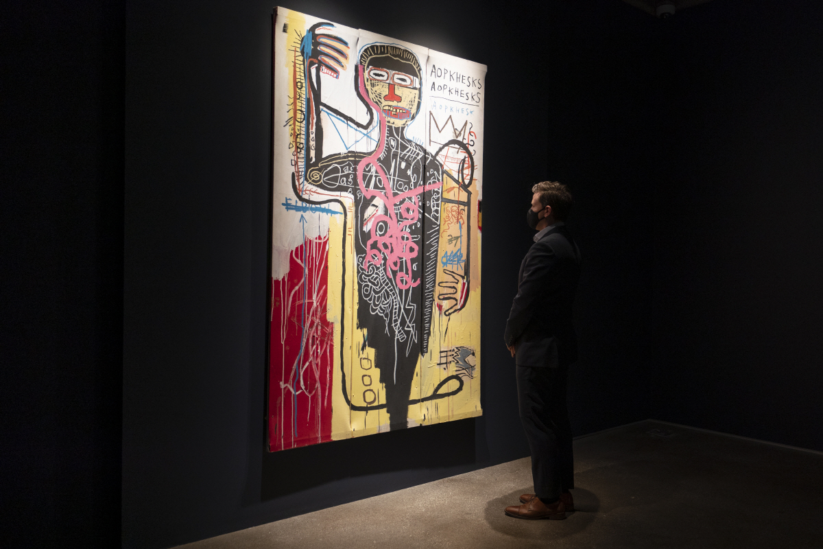 ▲(뉴시스) 올해 3월 뉴욕 소더비 경매에 나와 5082만 달러(약 589억 원)에 낙찰된 장 미셸 바스키아의 작품 ‘Versus Medici’
