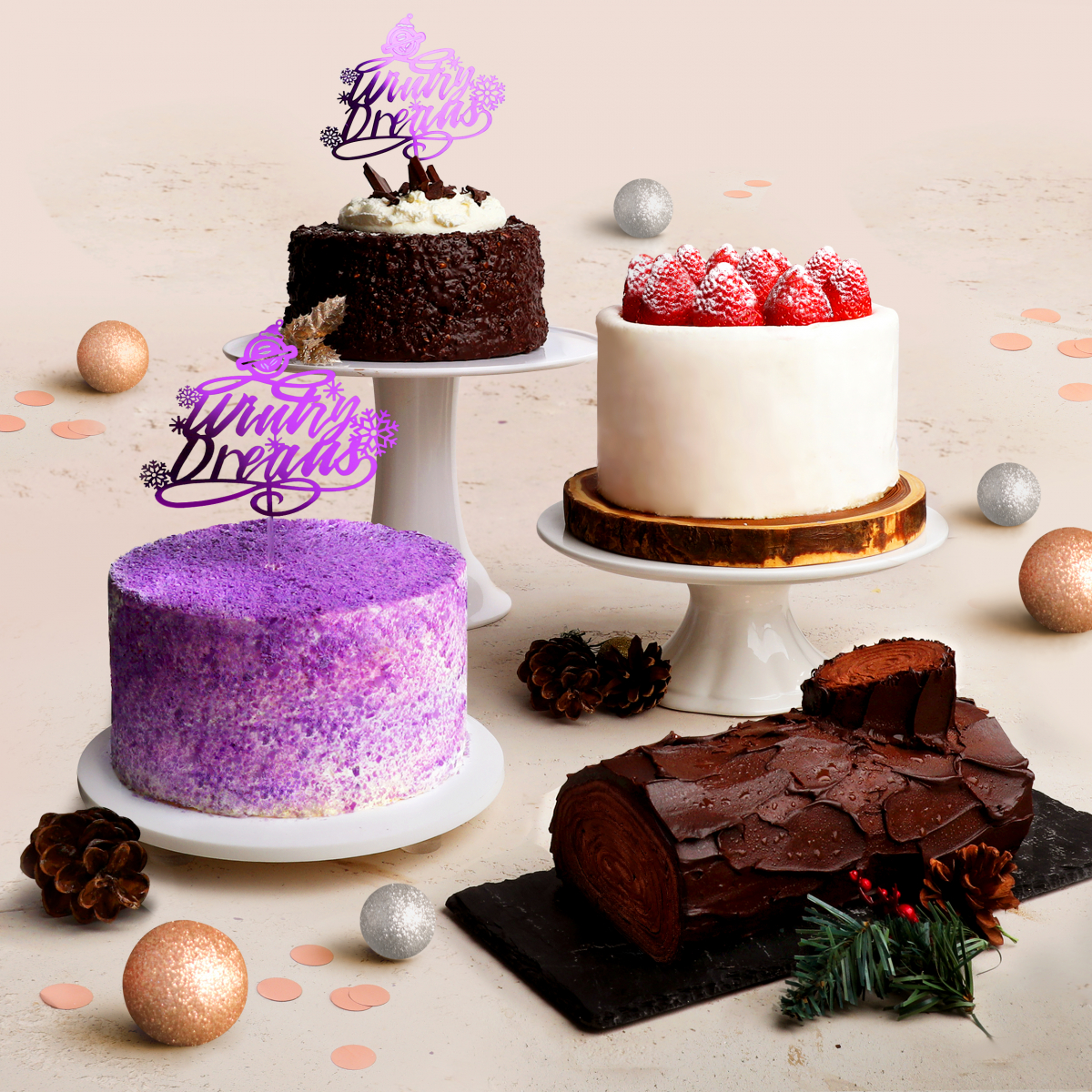 ▲커피빈 홀리데이 홀케이크 4종. (커피빈)