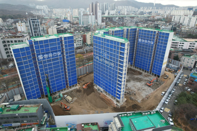 ▲서울 송파구 아남아파트 리모델링 현장. (사진제공=쌍용건설)