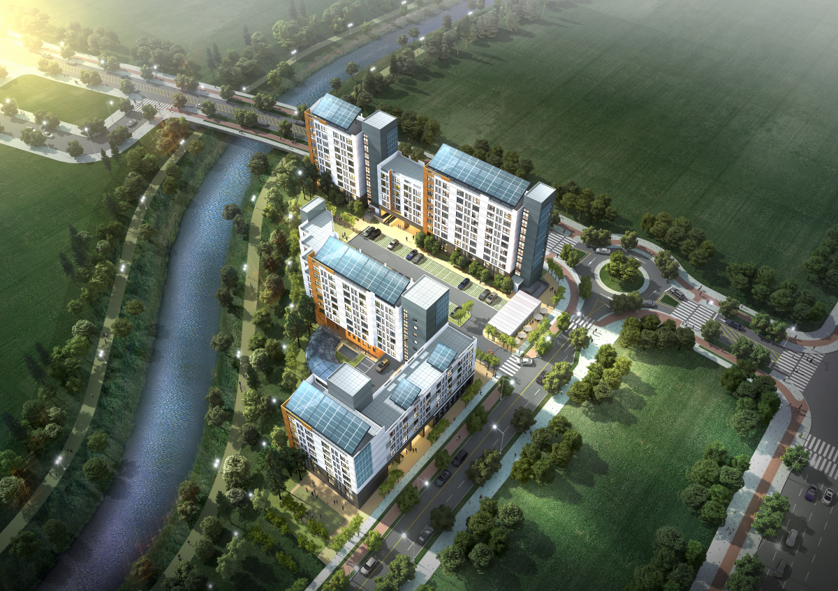 ▲행복도시 6-3생활권 행복주택 조감도. (자료제공=한국토지주택공사)