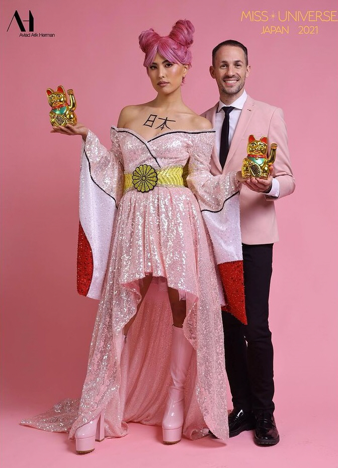 ▲미스 유니버스 대회 일본 대표 와타나베 주리가 입은 의상. 
 (뉴시스)