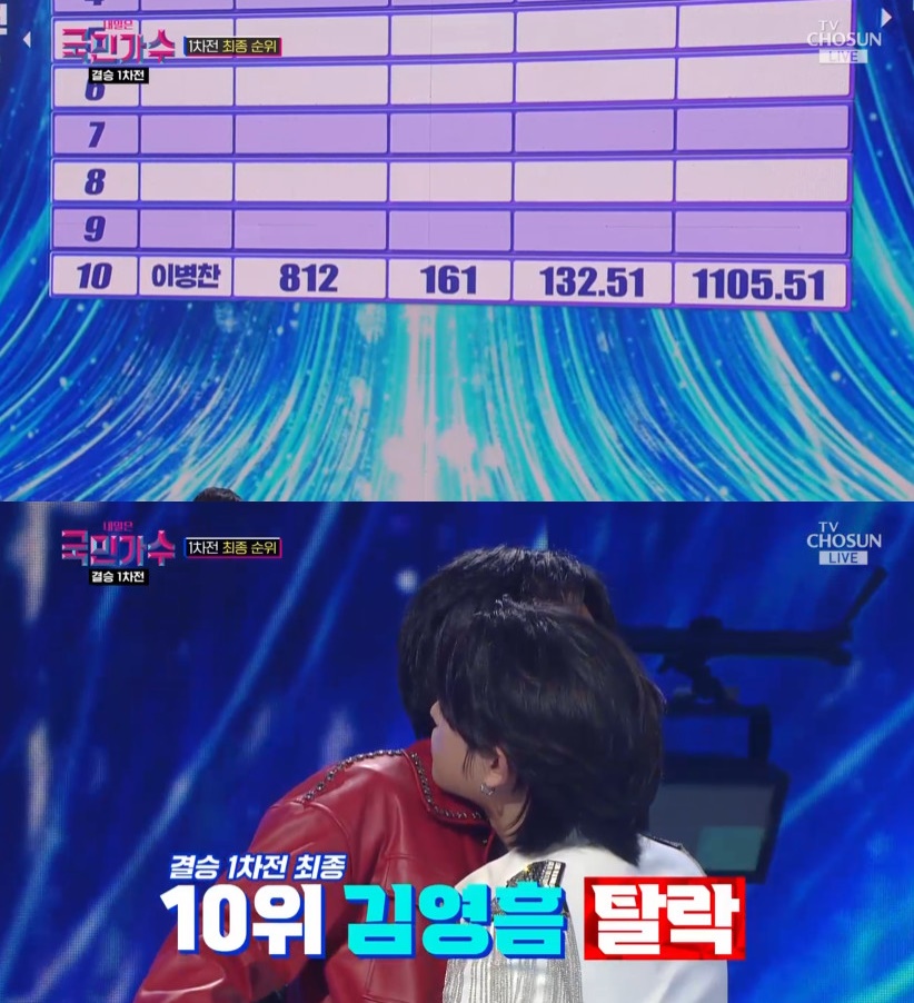 ▲TV조선 '내일은 국민가수' 화면 송출 사고. (출처=TV조선 '내일은 국민가수' 캡처)