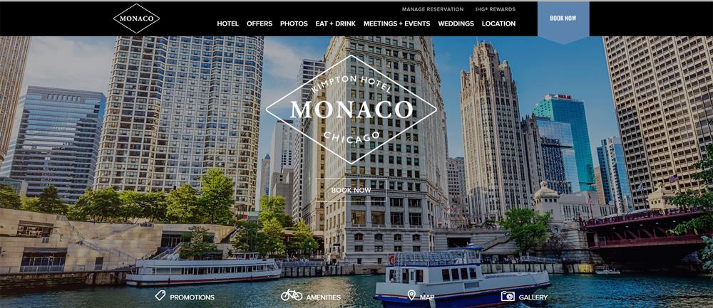 ▲시카고 킴튼 호텔 모나코 웹사이트 (출처=킴튼 호텔 모나코 홈페이지. )