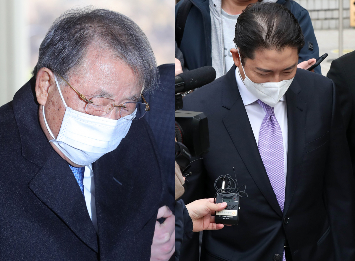 ▲(왼쪽부터) 조석래 효성그룹 명예회장, 조현준 효성그룹 회장 (뉴시스)