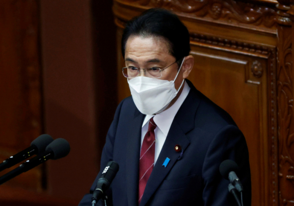 ▲기시다 후미오 일본 총리가 6일 도쿄에서 임시국회 시작에 앞서 소신표명 연설을 하고 있다. 도쿄/AP뉴시스