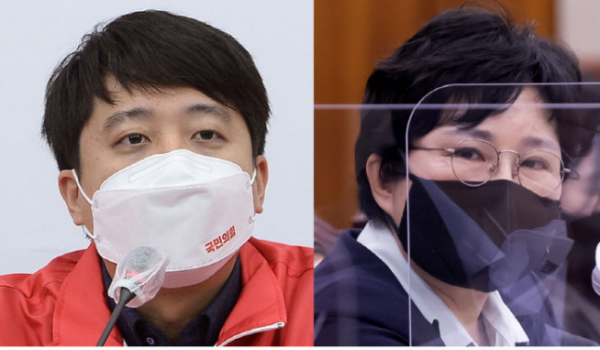 ▲이준석 국민의힘 대표(왼쪽)와 조수진 최고위원  (연합뉴스)