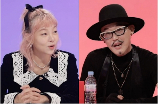 ▲모델 송해나, 황재근 디자이너(사진제공=KBS)