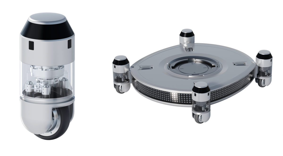 ▲현대차가 개발한 PnD 모듈(왼쪽)과 PnD 모듈 네 개를 적용한 플랫폼(오른쪽)  (사진제공=현대차)