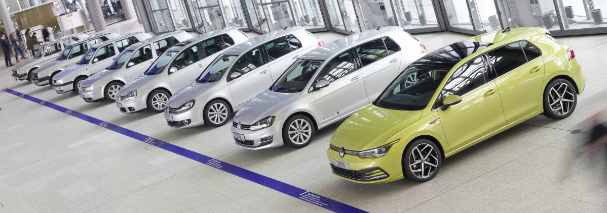 ▲1974년 첫 등장한 골프는 2020년 8세대로 거듭났다. (출처=폭스바겐 글로벌 미디어)