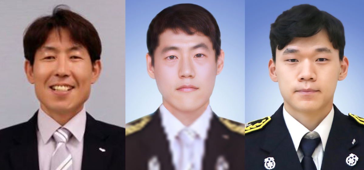 ▲ 6일 경기도 평택시 청북읍의 한 냉동창고 신축 공사장에서 큰불이 나, 이 불을 끄기 위해 건물 내부에 진입했던 이형석 소방위(왼쪽부터)와 박수동 소방교, 조우찬 소방사 등 소방관 3명이 갑자기 재확산한 불길에 고립됐다가 끝내 모두 숨진 채 발견됐다.  (연합뉴스)