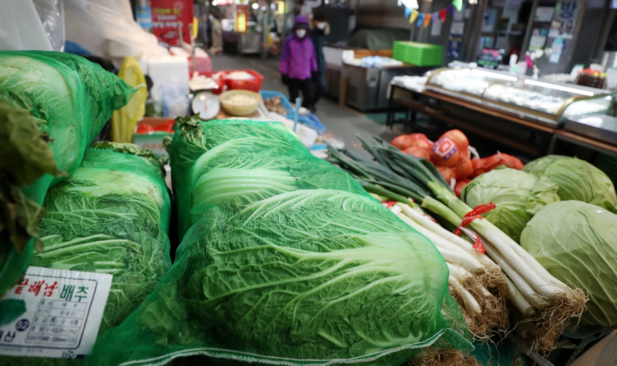 ▲서울 종로구 통인시장에 각종 채소가 진열돼 있다. (뉴시스)