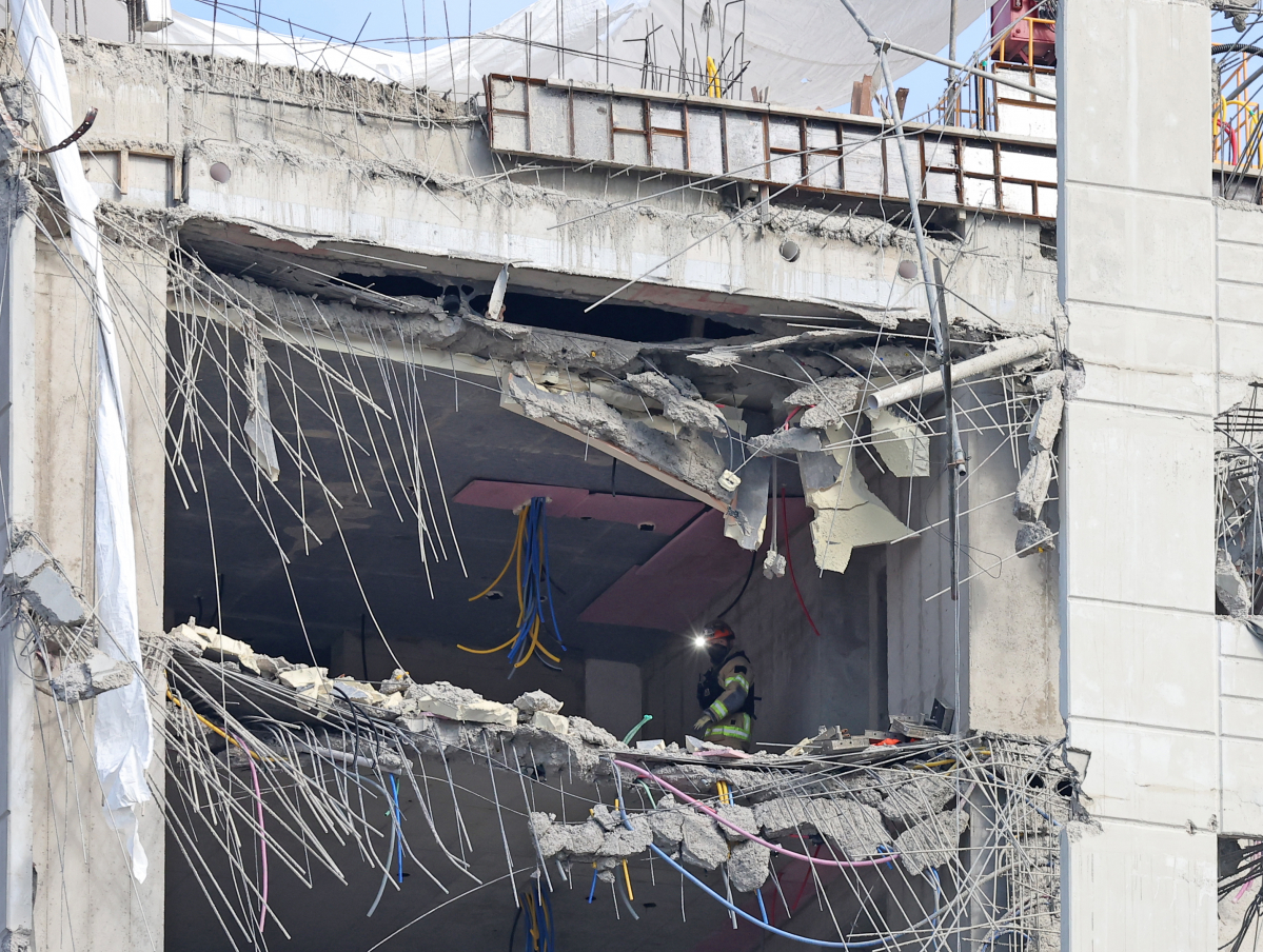 ▲15일 광주 서구 화정동 신축아파트 붕괴사고 현장 모습. (연합뉴스)