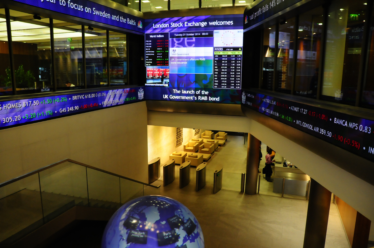 ▲영국 런던증권거래소 내부 전경. 런던/신화뉴시스