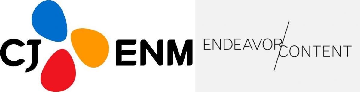 ▲CJ ENM(왼쪽)과 엔데버 콘텐트 로고. (사진제공=CJ ENM)
