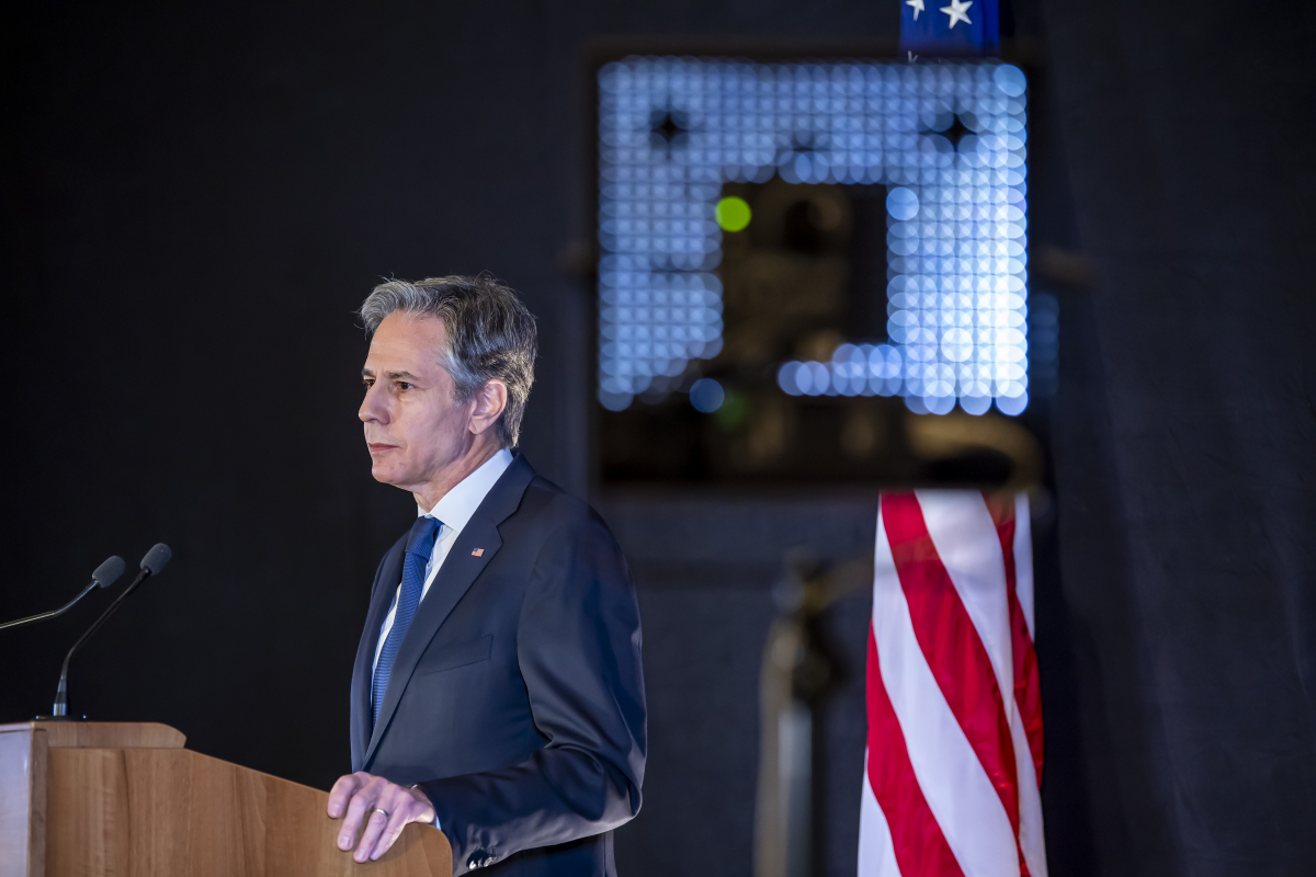 ▲토니 블링컨 미 국무장관이 21일(현지시간) 스위스 제네바에서 세르게이 라브로프 러시아 외무장관과의 회담 후 기자회견을 하고 있다. 제네바/AP뉴시스 