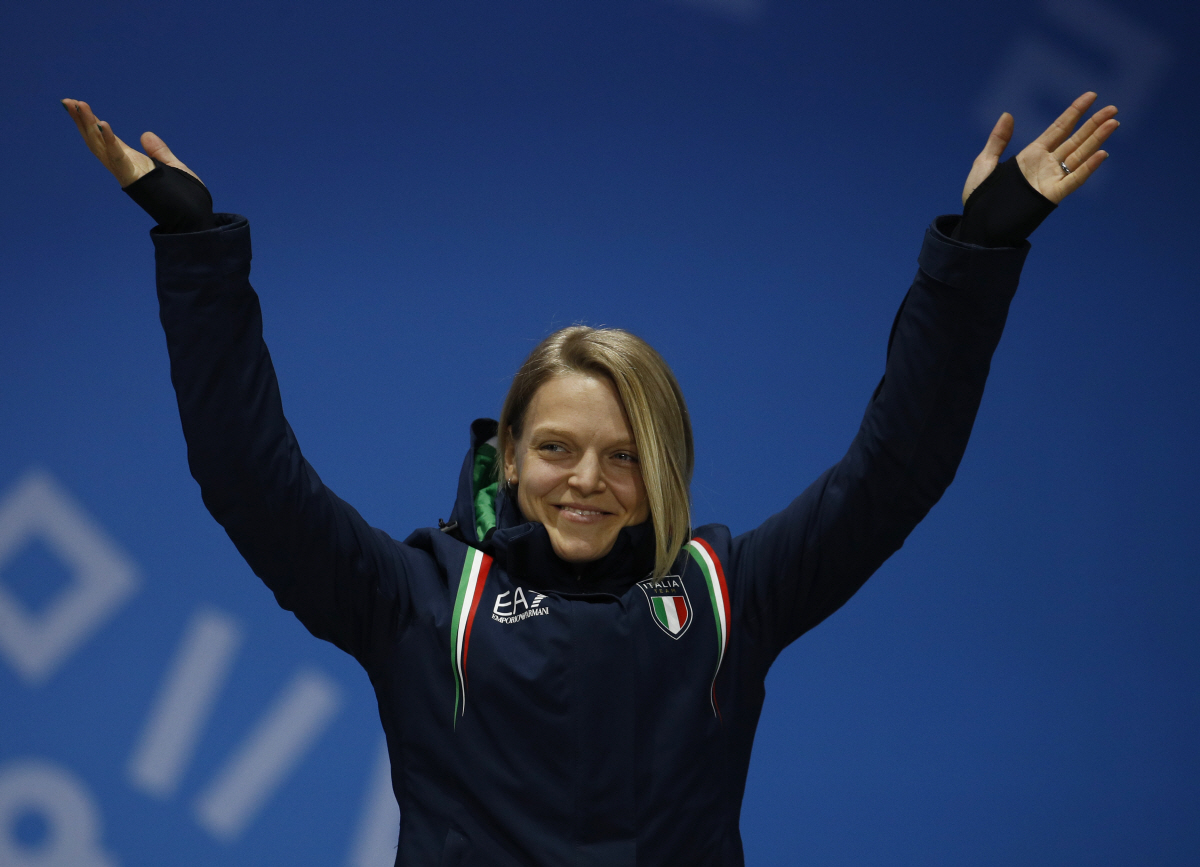 ▲(뉴시스) 2018 평창 동계올림픽 쇼트트랙 여자 1000m 동메달리스트 아리아나 폰타나
