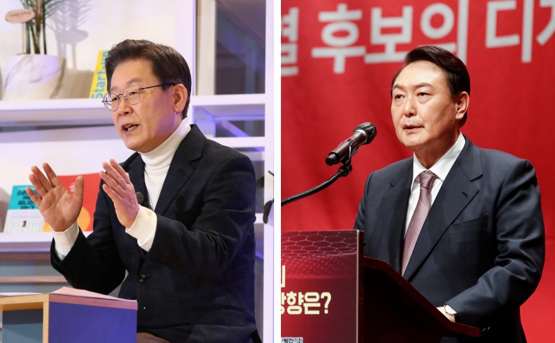 ▲이재명 더불어민주당 대선후보(왼쪽)와 윤석열 국민의힘 대선후보.  (연합뉴스)