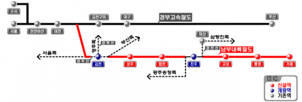 ▲남부내륙철도 신설역. (국토교통부)