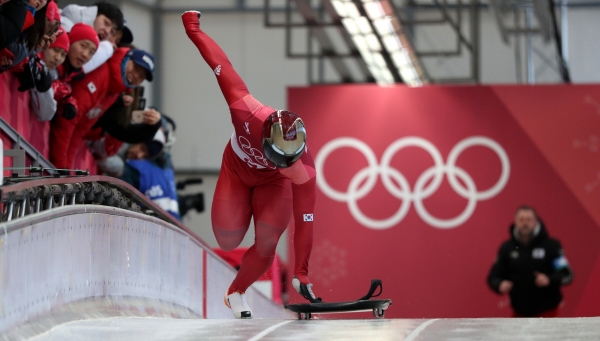 ▲(뉴시스) 2018 평창동계올림픽 남자 스켈레톤 주행에 나서는 한국 대표 윤성빈
