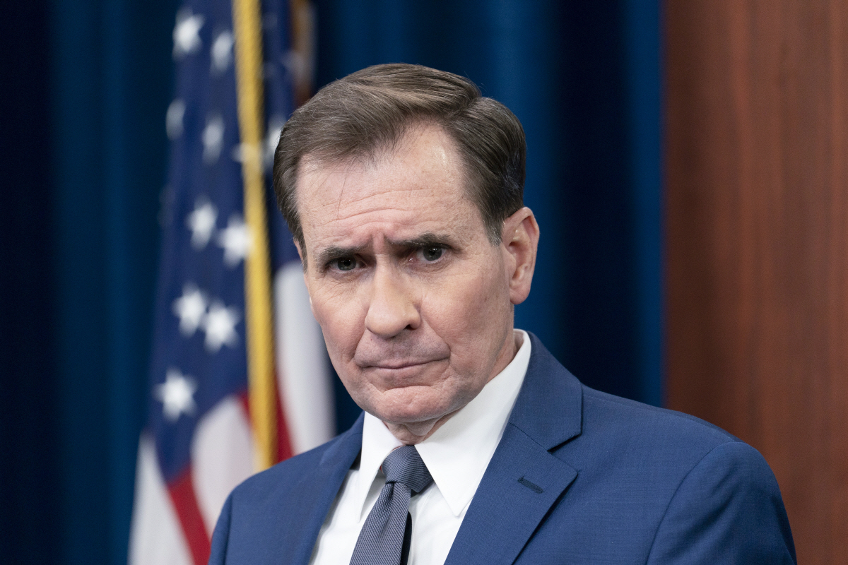 ▲존 커비 미국 국방부 대변인이 지난달 27일 브리핑하고 있다. 워싱턴D.C./AP뉴시스
