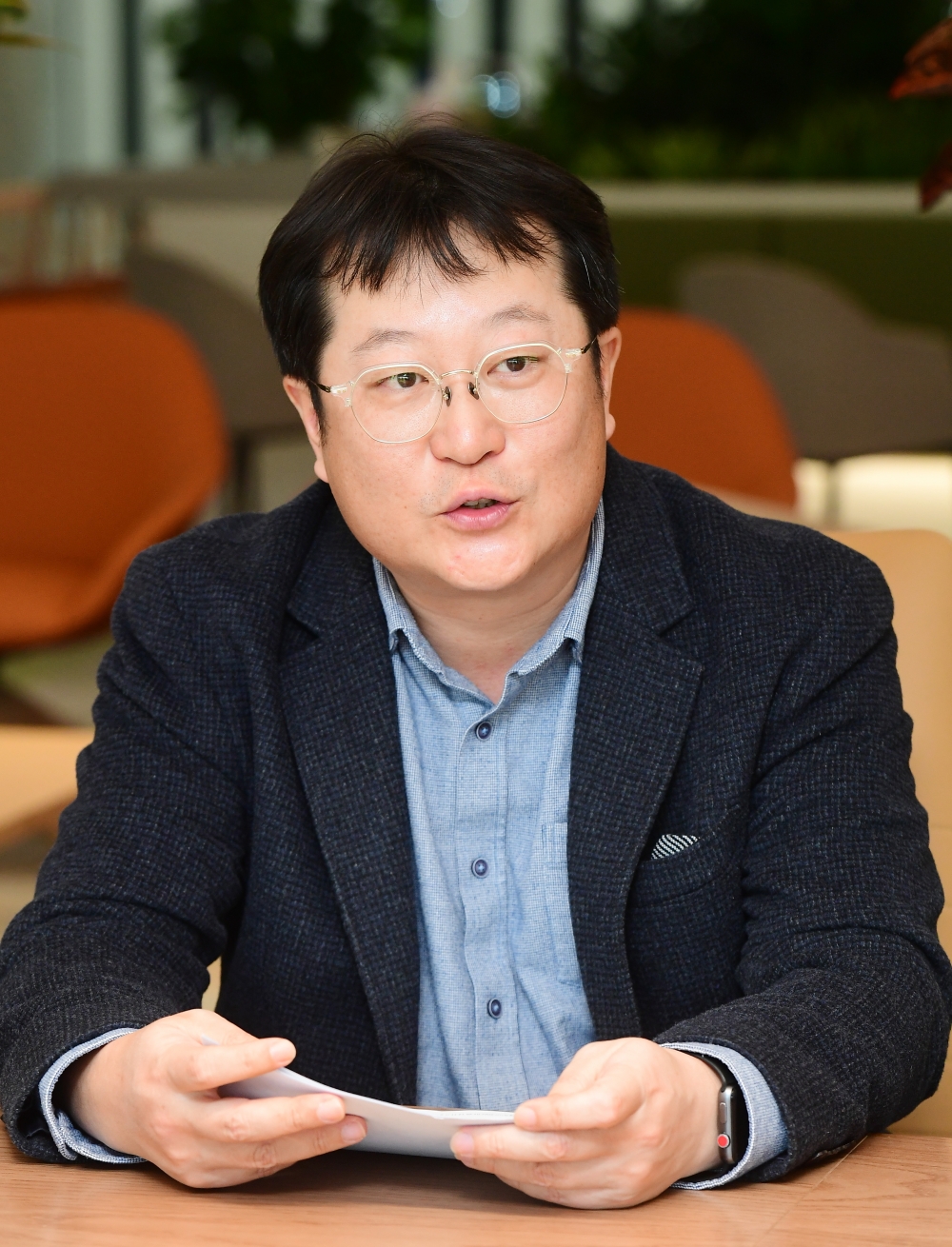 ▲정재준 SK케미칼 신사업개발실장은 경기도 성남 SK케미칼 본사에서 이투데이와 인터뷰를 하고 있다. 고이란 기자 photoeran@ (이투데이DB)