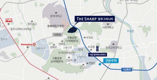 ▲충북 충주시 '더샵 청주그리니티' 위치도. (자료제공=포스코건설)
