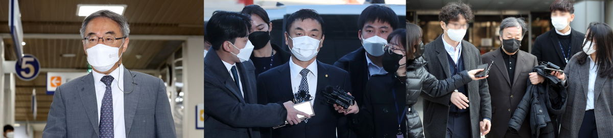▲(왼쪽부터) 임종헌 전 법원행정처 차장, 권오수 도이치모터스 회장, 윤우진 전 용산세무서장 (뉴시스)