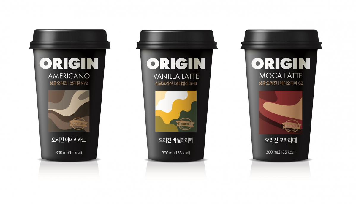 ▲프리미엄 컵커피 ‘오리진’ 신제품 3종. (동원F&B)